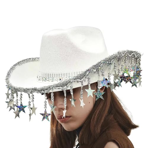 Eventerde Sprudelnde Cowgirl -Hüte, Mädchen Cowgirl Hut mit Quasten,Cowgirl Hut Western Thema - Fünf-Punkte Star Tassels Headgear Country Cosplay-Accessoires für Abschlussveranstaltungen Eventerde Sprudelnde Cowgirl -Hüte, Mädchen Cowgirl Hut mit Quasten,Cowgirl Hut Western Thema - Fünf-Punkte Star Tassels Headgear Country Cosplay-Accessoires für Abschlussveranstaltungen von Eventerde