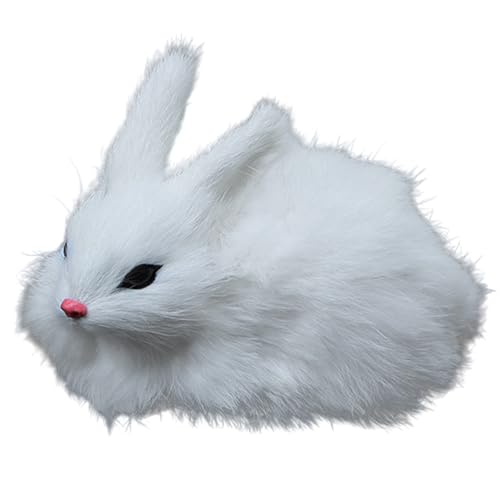 Eventerde Stofftier Häschen Puppen,Realistische Plüschfigur Tischdekoration - Kuschelhasen Modell Sammelfigur Deko Für Couch Bett Wohnzimmer Schlafzimmer von Eventerde
