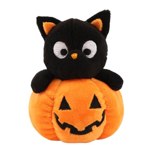 Eventerde Süßer Plüsch Schlüsselanhänger 10x10x5cm Velvet PP Baumwolle Puppen Halloween Schlüsselanhänger, Niedliche Geist-Figur Mit Plüschkürbis Deko Für Männer Und Frauen Handtasche von Eventerde