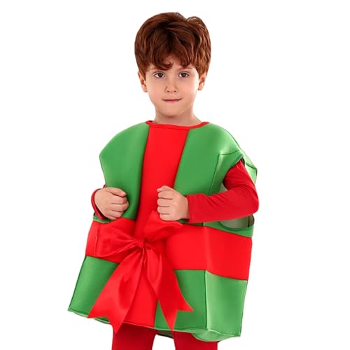Eventerde Weihnachtsgeschenkbox Kinderkostüme - Weihnachtsgeschenk Cosplay Kostü,Bequeme Jumpsuit-Party-Outfits für Rollenspiele von Eventerde