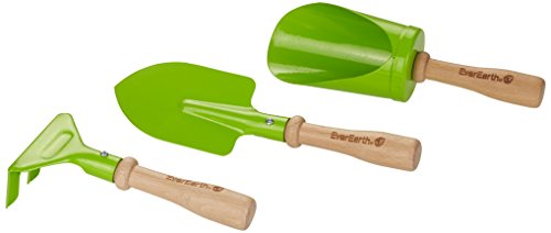 EverEarth 3-teiliges Hand-Gartengeräte-Set aus nachhaltigem Holz – Umweltfreundliches Spielzeug für kleine Gärtner – Fördert Kreativität und Naturverbundenheit – EE33644 von EverEarth