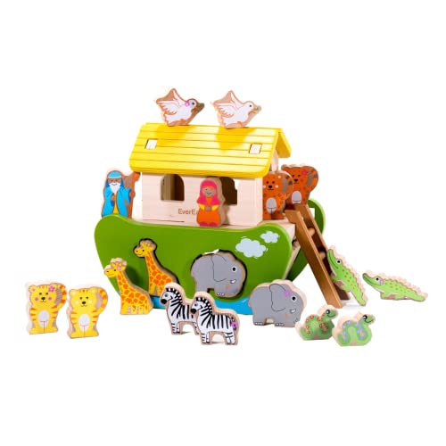 EverEarth Arche Noah zum Sortieren und Stecken aus nachhaltigem Holz – Lernspielzeug zur Förderung von Motorik und Farbenlernen – Umweltfreundliches Design für Kinder – EE32686 EverEarth Arche Noah zum Sortieren und Stecken aus nachhaltigem Holz – Lernspielzeug zur Förderung von Motorik und Farbenlernen – Umweltfreundliches Design für Kinder – EE32686 von EverEarth