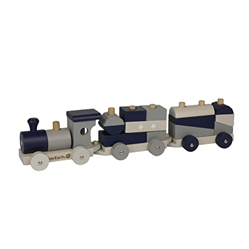 EverEarth Kinder Holz Eisenbahn mit Stapelspiel und Holzbausteinen - Zugspielzeug mit Formensortierspiel aus nachhaltiger Forstwirtschaft und bemalt mit unbedenklichen Wasserfarben - Holzzug EE33789 EverEarth Kinder Holz Eisenbahn mit Stapelspiel und Holzbausteinen - Zugspielzeug mit Formensortierspiel aus nachhaltiger Forstwirtschaft und bemalt mit unbedenklichen Wasserfarben - Holzzug EE33789 von EverEarth