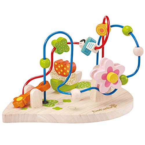 EverEarth Motorikschleife Blumenspaß aus nachhaltigem Holz – Lernspielzeug zur Förderung von Feinmotorik und Hand-Augen-Koordination – Umweltfreundliches Design für Kinder – EE30895 von EverEarth