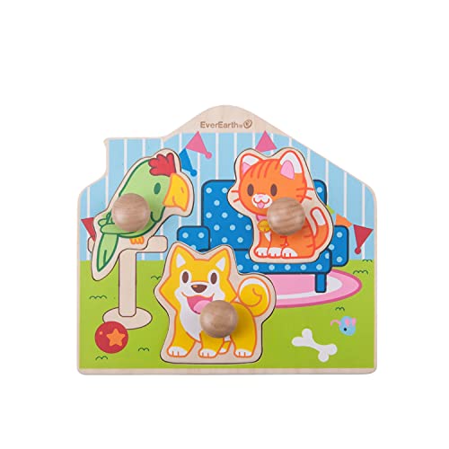 EverEarth Puzzle Haustiere aus nachhaltigem Holz – Buntes Lernspielzeug zur Förderung von Motorik und Tierkenntnissen – Umweltfreundliches Holzpuzzle für Kinder – EE33733 EverEarth Puzzle Haustiere aus nachhaltigem Holz – Buntes Lernspielzeug zur Förderung von Motorik und Tierkenntnissen – Umweltfreundliches Holzpuzzle für Kinder – EE33733 von EverEarth