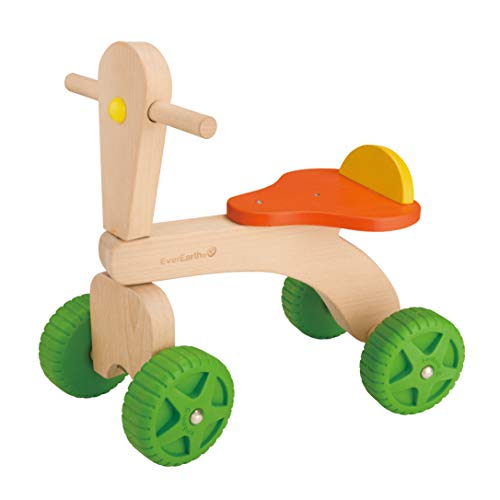 EverEarth Vierrad aus nachhaltigem Holz – Stabiler Lauflernwagen für Kleinkinder – Umweltfreundliches Design zur Förderung von Bewegung und Motorik – EE33716 von EverEarth