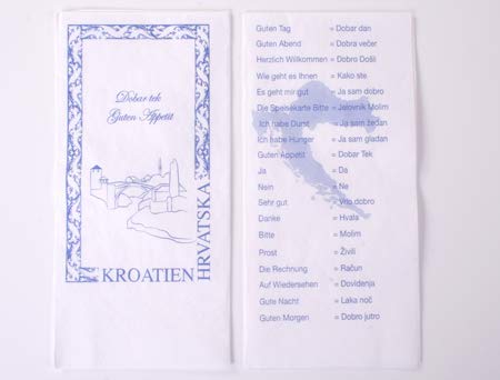 Everflag Restaurant-Servietten Kroatien mit Sprachkurs 25er Pack von Everflag