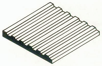 Wellblech , 300x600x1,0 mm, Raster 2,50 mm, 1 Stück Wellblech , 300x600x1,0 mm, Raster 2,50 mm, 1 Stück von Evergreen