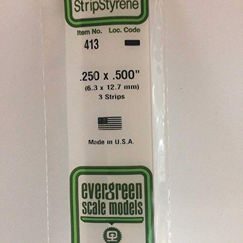 evergreen 413 Vierkantprofile, 600x4,8x12,7mm, 3 Stück von Evergreen Scale Models