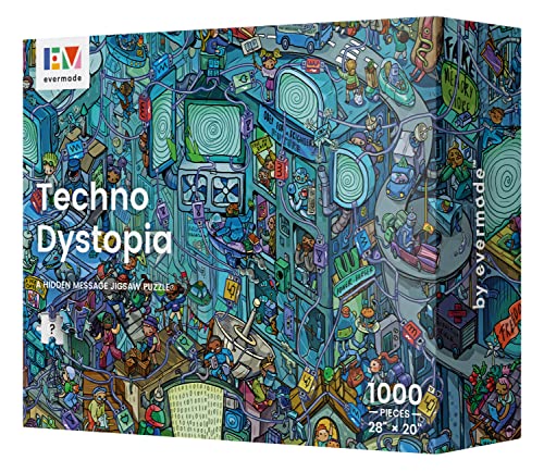 Techno Dystopia by Evermade – Eine versteckte Botschaft Mystery-Puzzle für Erwachsene – 1000 Teile, wunderschön detailliert, 50,8 x 71,1 cm, gerahmte Kunst Techno Dystopia by Evermade – Eine versteckte Botschaft Mystery-Puzzle für Erwachsene – 1000 Teile, wunderschön detailliert, 50,8 x 71,1 cm, gerahmte Kunst von Evermade