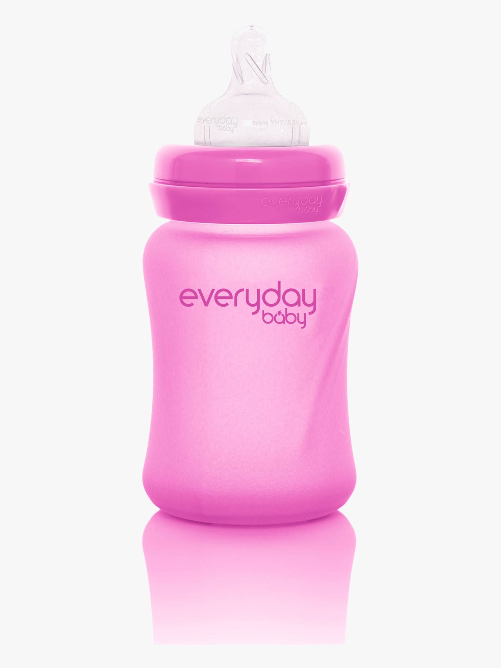 Everyday Baby Babyflasche Glas 150 ml mit Wärmeindikator, Cerise von EverydayBaby