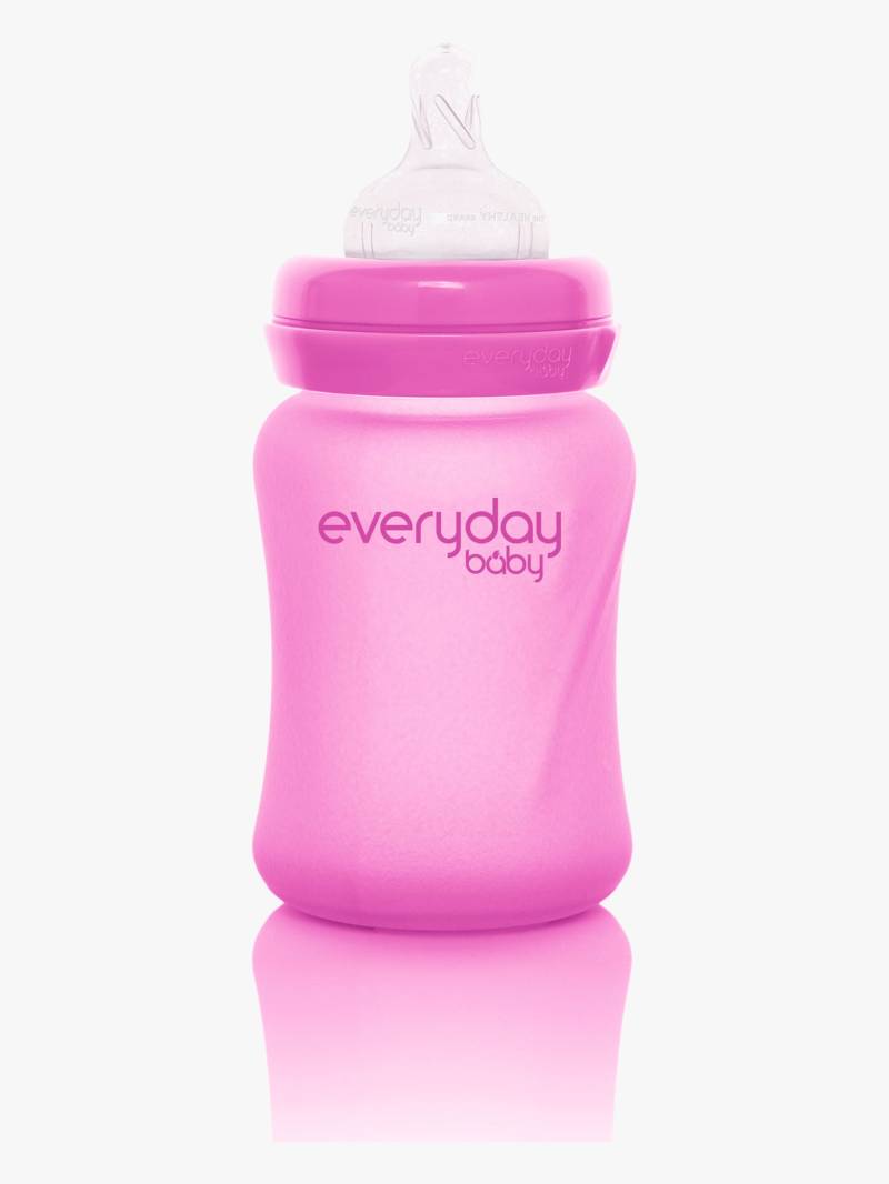 Everyday Baby Babyflasche Glas 150 ml mit Wärmeindikator, Cerise von EverydayBaby