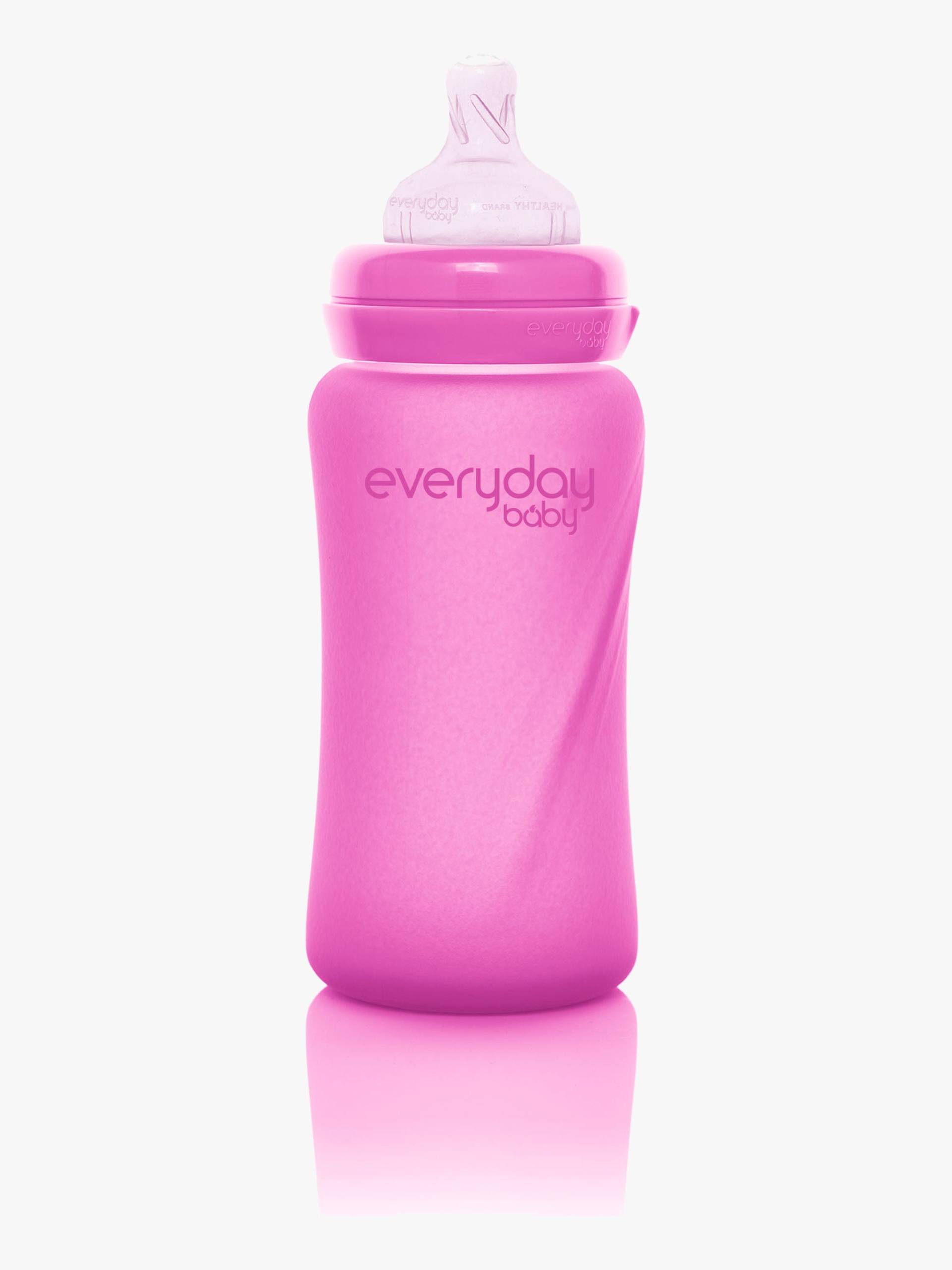 Everyday Baby Babyflasche Glas 240 ml mit Wärmeindikator, Cerise von EverydayBaby