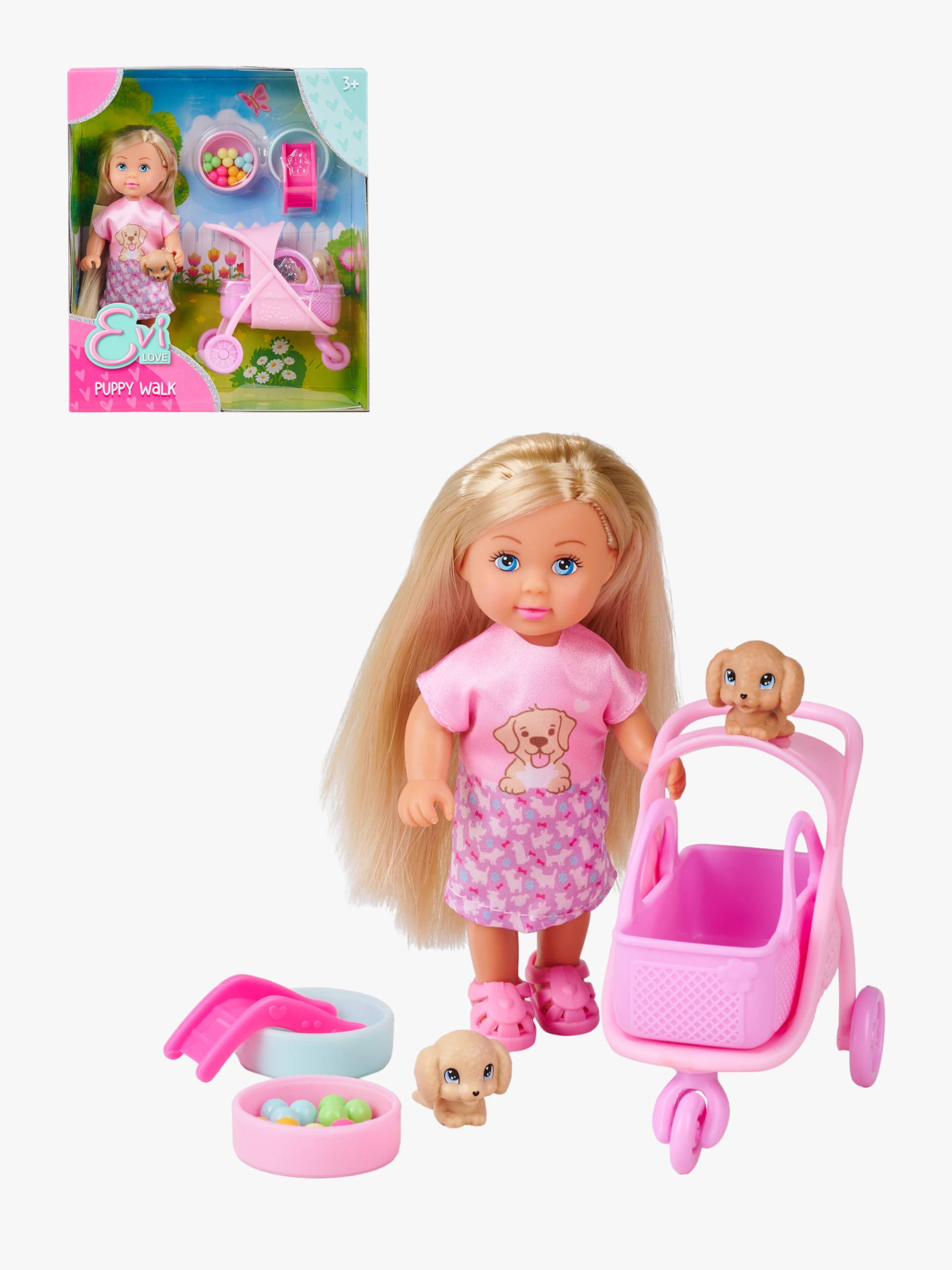 Evi Love Puppe Hundewagen &  Welpen 12 cm, Rosa von Evi Love
