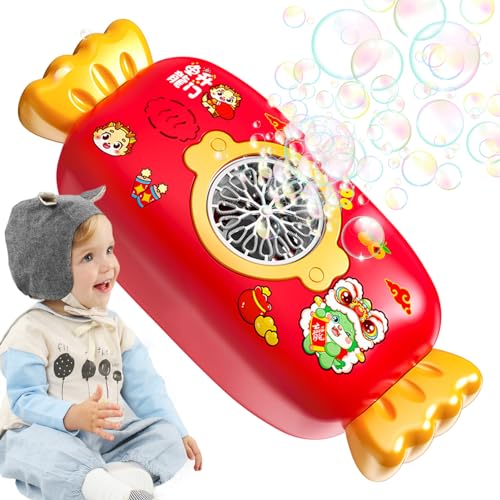 EviKoo Bubble Maker Toys,Süßigkeiten Automatisches Seifenblasengebläse | Automatisches Spielzeuggebläse | Automatischer Süßigkeiten-Blasenmacher und Lichter für Party, Hochzeit, chinesisches von EviKoo