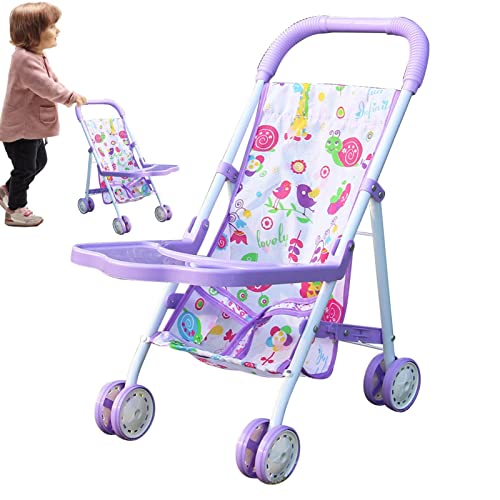 EviKoo Spielzeug Kinderwagen | Mädchen-Spielzeug-Kind-Puppen-Kinderwagen mit unterem Korb,Mädchen-Spielzeug-Kinderwagen für den Innen- und Außenbereich. Kinder-Mädchen-Puppenzubehör von EviKoo