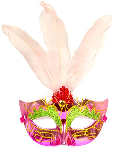 Evil Wear Venezianische Fasching Karneval Maske Maskenball Maskerade Venedig Rosa Pink von Evil Wear