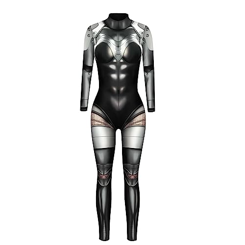 Evioset Einteiliger Strampler für Damen, Totenkopf-Skelett, Halloween-Kostüm, Overall, Rpbot Silver, Large-X-Large Evioset Einteiliger Strampler für Damen, Totenkopf-Skelett, Halloween-Kostüm, Overall, Rpbot Silver, Large-X-Large von Evioset