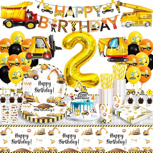 Bagger Geburtstag Deko 2 Jahre, Bagger Baustelle Partygeschirr Kindergeburtstag 2, Bagger Deko Kindergeburtstag 2, Bagger Luftballons Pappteller Tischdecke für Baustellen Geburtstagdeko 2, 16 Gäste Bagger Geburtstag Deko 2 Jahre, Bagger Baustelle Partygeschirr Kindergeburtstag 2, Bagger Deko Kindergeburtstag 2, Bagger Luftballons Pappteller Tischdecke für Baustellen Geburtstagdeko 2, 16 Gäste von Eviznbou
