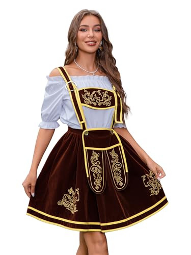 EvoEch Deutsches bayerisches Oktoberfest-Kostümset für Damen für Halloween-Kostümparty und deutsche Bierfest-Mottoparty,XL von EvoEch