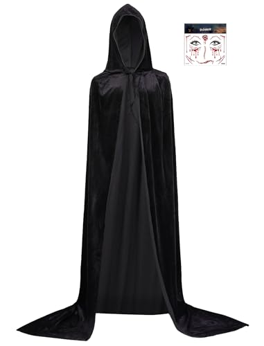 Evolyline Halloween Kostüm Umhang Hexen Damen Vampir Witch Kostüm mit Kapuze Samt Herren Männer Snape Cape Kostüm Erwachsener Unisex, Perfekt für Halloween, Karneval Cosplay und Party Evolyline Halloween Kostüm Umhang Hexen Damen Vampir Witch Kostüm mit Kapuze Samt Herren Männer Snape Cape Kostüm Erwachsener Unisex, Perfekt für Halloween, Karneval Cosplay und Party von Evolyline