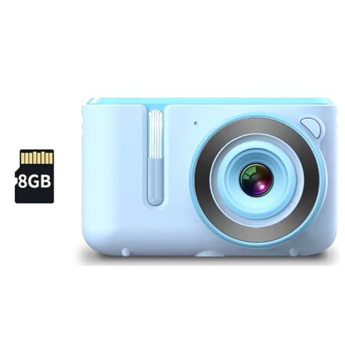 Evzvwruak Neue Dual-Selfie-Minikamera, Digitale Fotokamera, HD 720P-Video, USB-Aufladung, Farbdisplay Als Geschenk für Kinder, Blau von Evzvwruak