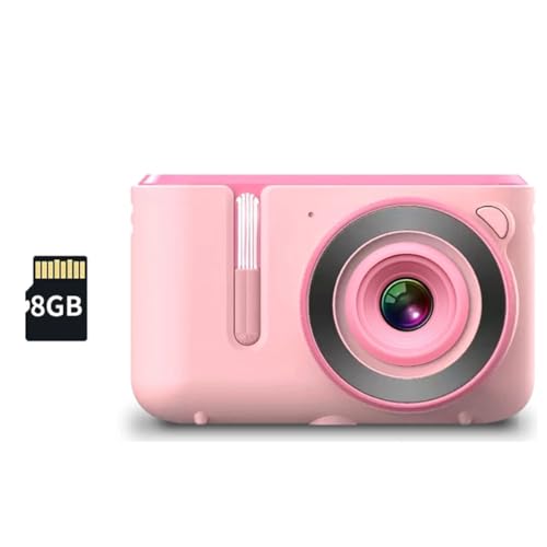Evzvwruak Neue Dual-Selfie-Minikamera, Digitale Fotokamera, HD 720P-Video, USB-Aufladung, Farbdisplay für Kinder, Geschenk, Rosa von Evzvwruak