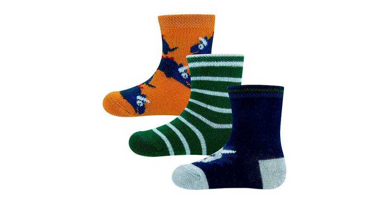 3er-Pack Socken Dino blau Gr. 18,5 Jungen Kinder von Ewers