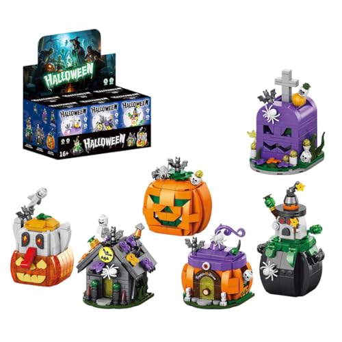 ExPrismarx Halloween Bausteine Bausatz, 899 Stück 6-in-1 Klemmbausteine Set mit Lichtern und Sound, Geschenk & Halloween Deko für Erwachsene Jungen Mädchen von ExPrismarx