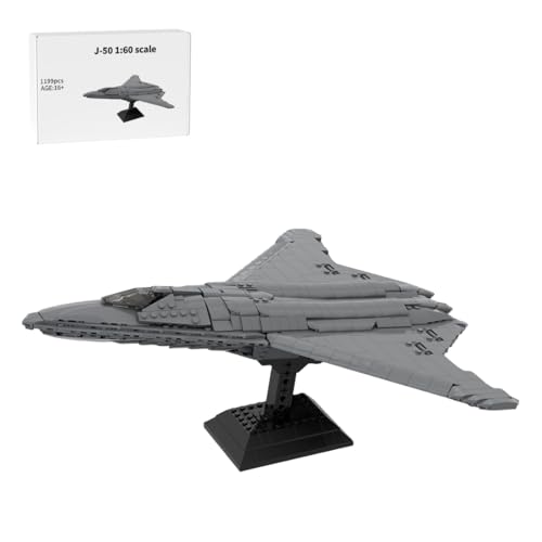 ExPrismarx Kampfflugzeug, 1199 Teile J-50 der sechsten Generation Militär Kampfjet Bausatz im Maßstab 1:60 öffnende Waffenbucht mit Raketen, Geschenk Sammlerstück für Luftfahrt-Enthusiasten ExPrismarx Kampfflugzeug, 1199 Teile J-50 der sechsten Generation Militär Kampfjet Bausatz im Maßstab 1:60 öffnende Waffenbucht mit Raketen, Geschenk Sammlerstück für Luftfahrt-Enthusiasten von ExPrismarx