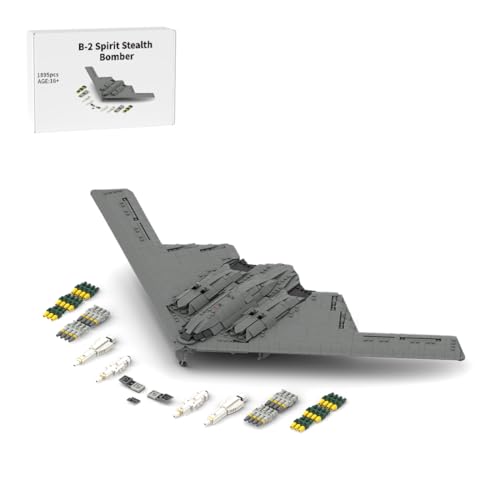 ExPrismarx Kampfflugzeug, 1895 Teile 1:70 B-2 Strategischer Stealth-Bomber Kampfjet Bausatz aus Bausteinen, Geschenke für Sammler und Militärfans, MOC-166363 von ExPrismarx