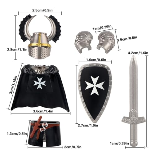 ExPrismarx Militär Waffen Set, 56 Teiliges Mittelalterlich Römisches Krankenhaus Ritter Germanischer Kreuzfahrer Bausteine Historischer Krieger Pack Set, Kompatibel mit Marken von ExPrismarx