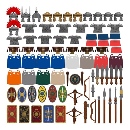 ExPrismarx Militär Waffen Set, Mittelalterliche Römische Truppen Waffen Zubehör Bausteine Set, Kompatibel mit den Meisten Marken (82 Teile) von ExPrismarx