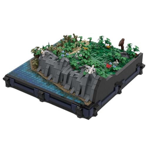 ExPrismarx Mittelalterliche Bausteinset, 1271 Teile Uferlandschaft Submodul Klemmbausteine Set für Mittelalterliche Burg, Geschenke Ausstellungsstück für Erwachsene und Jungen von ExPrismarx