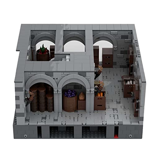 ExPrismarx Mittelalterliche Bausteinset, 1962 Teile F3 - Lagerraum für Mittelalterliches Burgmodell Klemmbausteine Set, Geschenke Ausstellungsstück für Erwachsene und Jungen, MOC-130513 von ExPrismarx