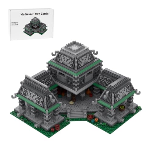 ExPrismarx Mittelalterliche Bausteinset, 7608 Teile Mittelalterliches MOC Town Center Klemmbausteine Set, Geschenke Ausstellungsstück für Erwachsene und Jungen, MOC-214540 von ExPrismarx