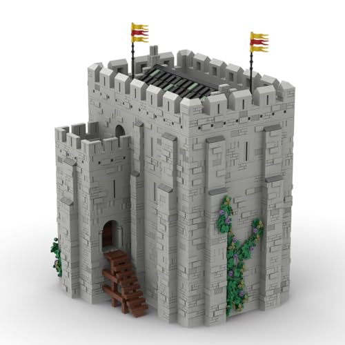 ExPrismarx Mittelalterliche Bausteinset, 8979 Teile Mittelalterliche Straßenszene Festung Modell Klemmbausteine Set, Geschenke Ausstellungsstück für Erwachsene und Jungen von ExPrismarx