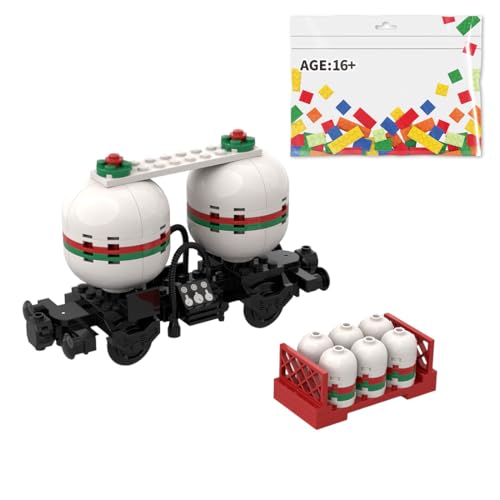 ExPrismarx Zug Bausteine Set, 109 Teile einen Transportzug mit Zwei Tanks DIY Klemmbausteine Bausatz zum Selberbauen, Kreatives Geschenke Ornament für Jugendliche & Erwachsene (White) von ExPrismarx