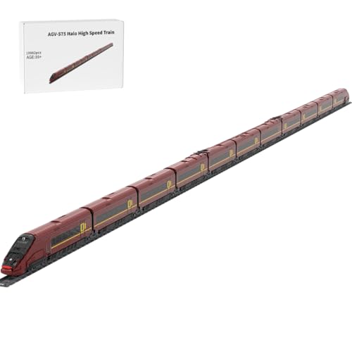 ExPrismarx Zug Bausteine Set, 10982 Teile AGV-575 Italo Hochgeschwindigkeitszug-Bausatz Klemmbausteine, Eisenbahn-Sammler (Static Version) von ExPrismarx