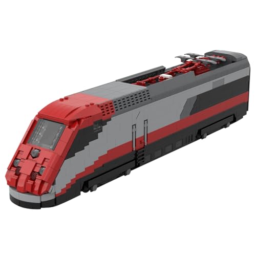 ExPrismarx Zug Bausteine Set, 1293 Teile Italienische FS-Klasse ETR 500 Lokomotive Klemmbausteine Bausatz, Kreatives Weihnachten Geschenke Ornament für Jugendliche & Erwachsene (statische Version) von ExPrismarx