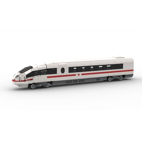 ExPrismarx Zug Bausteine Set, 1304 Teile DB BR 406 Serie Steuer Wagen 1. Klasse Elektrolokomotive DIY Klemmbausteine Bausatz, Kreatives Weihnachten Geschenke Ornament für Jugendliche & Erwachsene von ExPrismarx