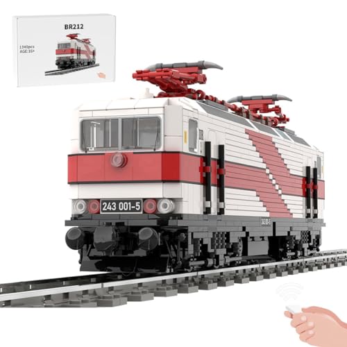 ExPrismarx Zug Bausteine Set, 1340 Teile BR212 Deutsche Elektrolokomotive Einstellbare Geschwindigkeit Bausatz Klemmbausteine, Geschenke Ausstellungsstück für Jungen & Erwachsene, MOC-212207 von ExPrismarx