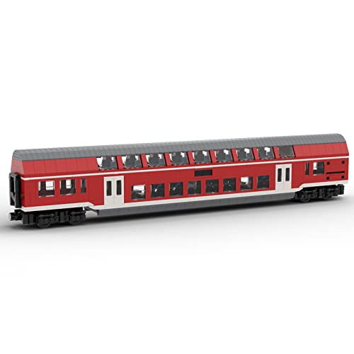 ExPrismarx Zug Bausteine Set, 1487 Teile Regionalexpress Mittelwagen DBpza 782 Doppeldeckerbus Modell Klemmbausteine Bausatz, Kreatives Geschenke Ornament für Jugendliche & Erwachsene, MOC-78937 von ExPrismarx