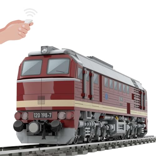 ExPrismarx Zug Bausteine Set, 1641 Teile BR120 Taiga Trommel DIY Klemmbausteine Bausatz mit Geschwindigkeitsregelung, Geschenke Ausstellungsstück für Jungen & Erwachsene (Dynamische Version) von ExPrismarx