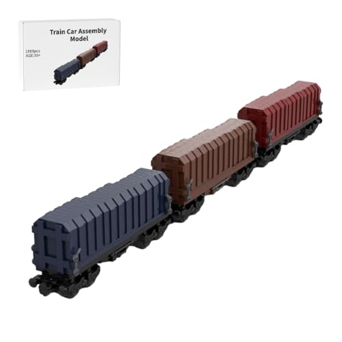ExPrismarx Zug Bausteine Set, 1883 Teile Modellbahnwagen Klemmbausteine Bausatz zum Selberbauen, Kreatives Geschenke Ornament für Jugendliche & Erwachsene von ExPrismarx