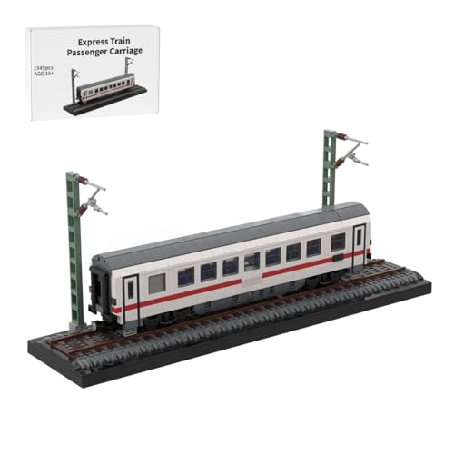 ExPrismarx Zug Bausteine Set, 1941 Teile Deutsches Expresszug-Personenwagen-Bausatzse Klemmbausteine, Jungen & Erwachsene, MOC-212073 von ExPrismarx
