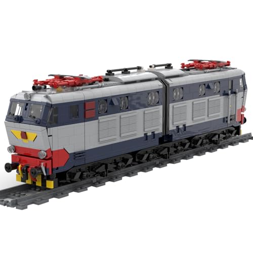 ExPrismarx Zug Bausteine Set, 1958 Teile Italienisches E-656 Elektrolokomotiv Klemmbausteine Bausatz, Kreatives Weihnachten Geschenke Ornament für Jugendliche & Erwachsene (statische Version) von ExPrismarx
