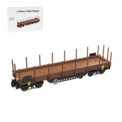 ExPrismarx Zug Bausteine Set, 310 Teile 8-Rad-Pritschenwagen Klemmbausteine Bausatz, Kreatives Geschenke Ornament für Jugendliche & Erwachsene, MOC-98584 (Braun) von ExPrismarx