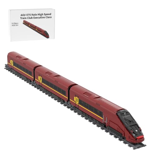 ExPrismarx Zug Bausteine Set, 3139 Teile AGV-575 Italo Hochgeschwindigkeitszug-Bausatz Club Executive Class Klemmbausteine, Eisenbahn-Sammler von ExPrismarx