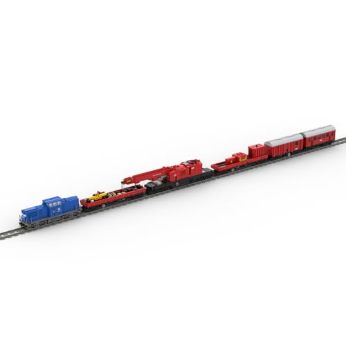 ExPrismarx Zug Bausteine Set, 4113 Teile Notfallkran-Zugmodell Klemmbausteine Bausatz mit Geschwindigkeitsregelung, Geschenke Ausstellungsstück für Jungen & Erwachsene (Dynamische Version) von ExPrismarx